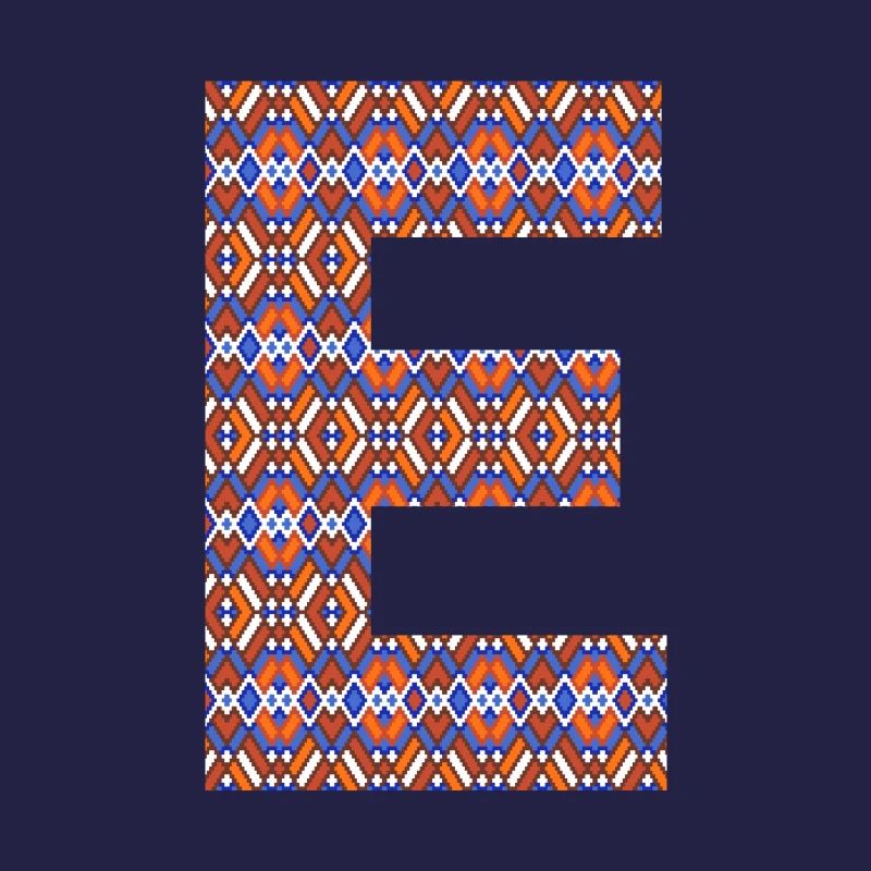 Monogram Letter E- geometric pattern