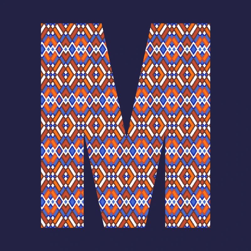 Monogramm Buchstabe M - geometrisches Muster