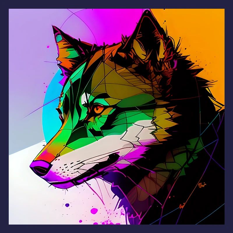 Ein bunter Wolf