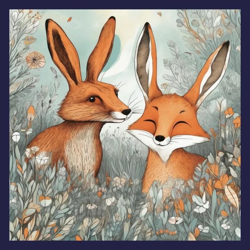 Hare and fox