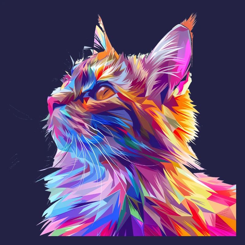 Polygon Katze Comic Style