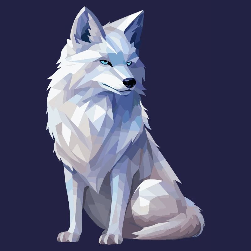 Polarfuchs im Polygon Stil
