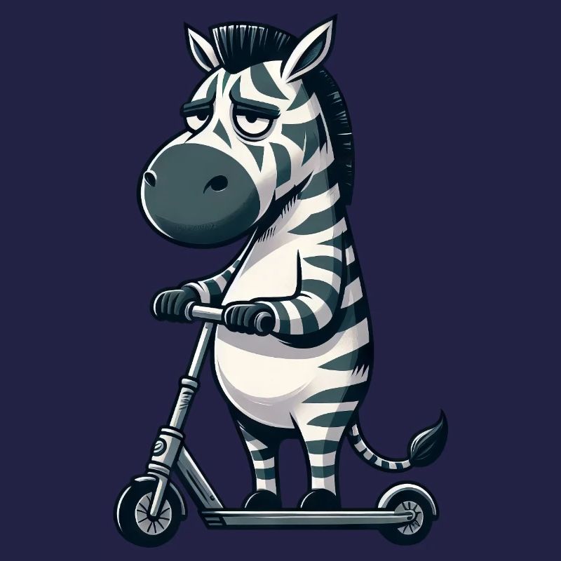 Mürrisches Zebra Roller Comic Rollerspaß