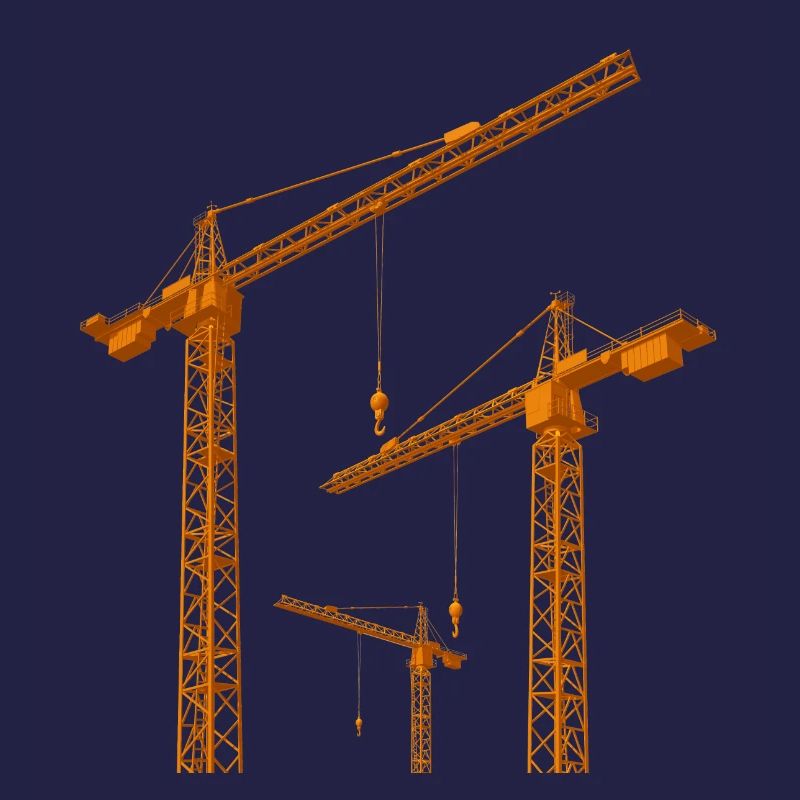 Construction cranes, construction site, industry