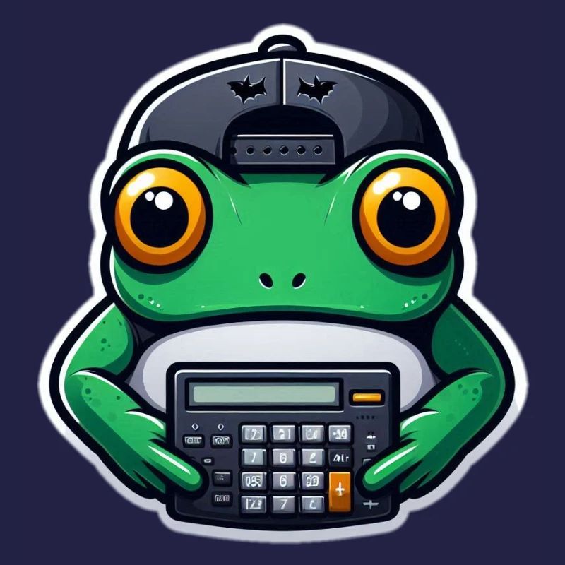 Frosch mit Taschenrechner