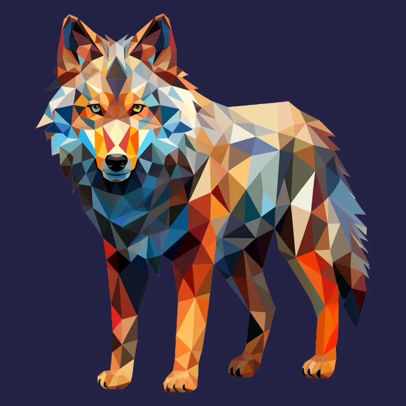 Wolf Geometric Drawing