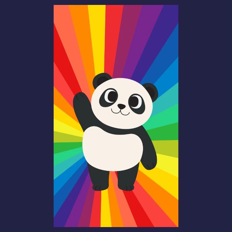 Süsser Panda auf Regenbogen Farben queer Geschenk