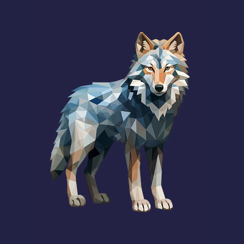 Wolf Geometric Drawing