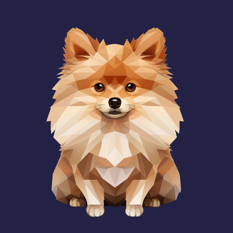 Miniature Spitz Geometric Drawing