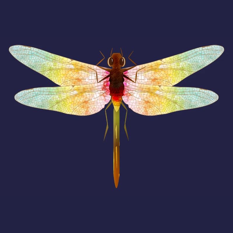 Iridescent Dragonfly – Filigree Insect Motif