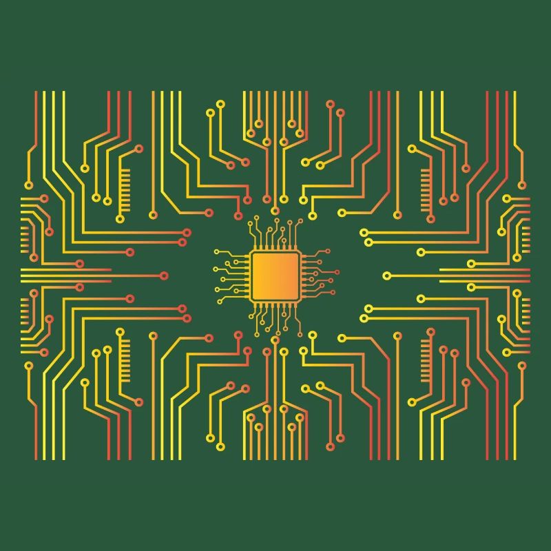 Circuit board core CPU heart pc coder geek