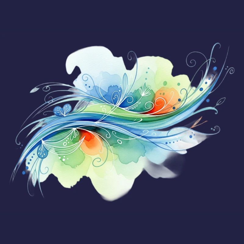 Formes fluides : conception abstraite à l’aquarelle