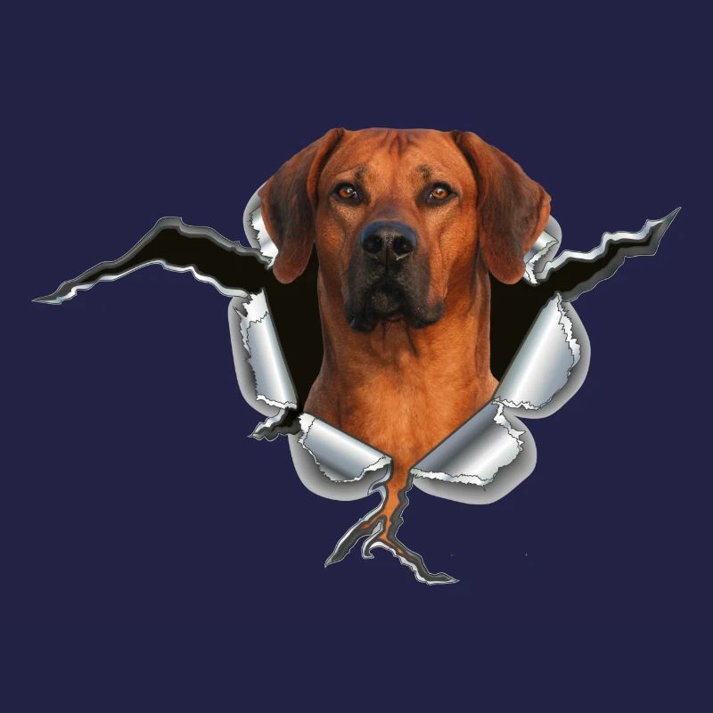 Rhodesian Ridgeback auf Metall