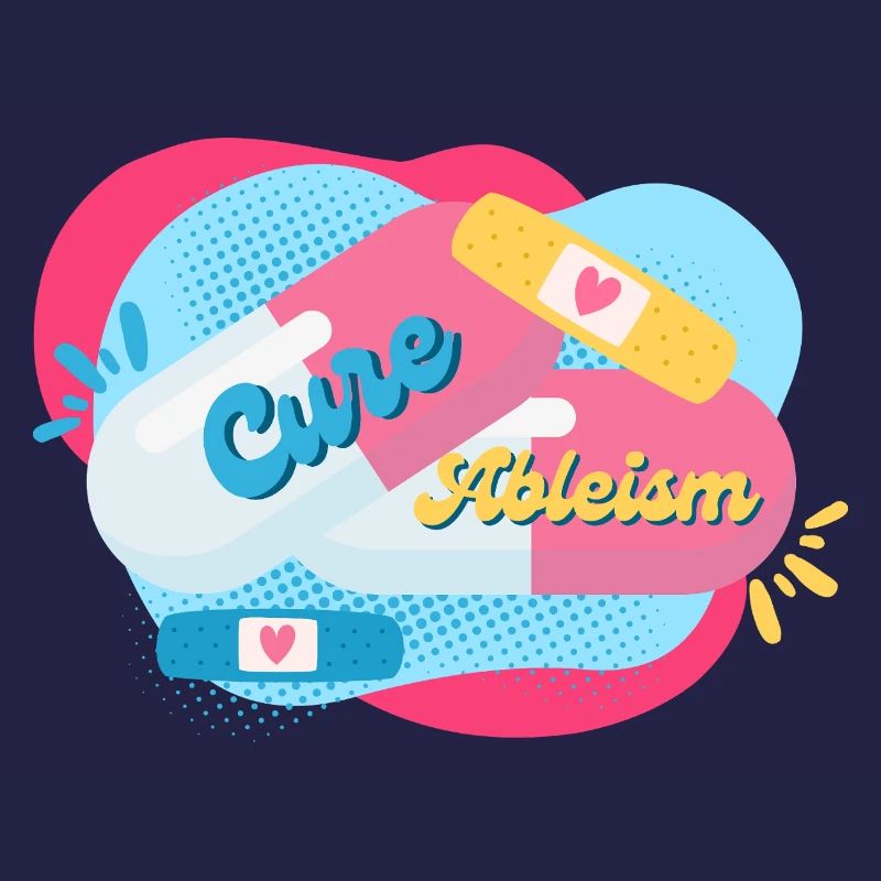 Cure Ableism Colorful Background Pills Patch