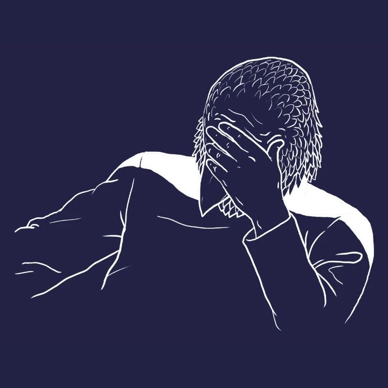 Facepalming Eagle (white design for dark apparel)