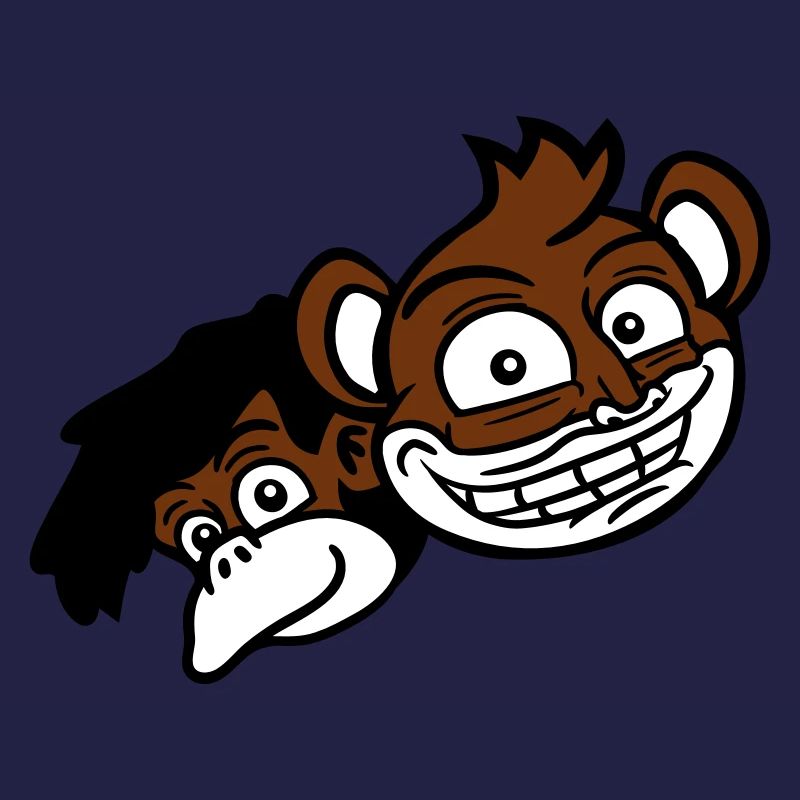 2 Funny Monkey Faces Two Friends Crew Team