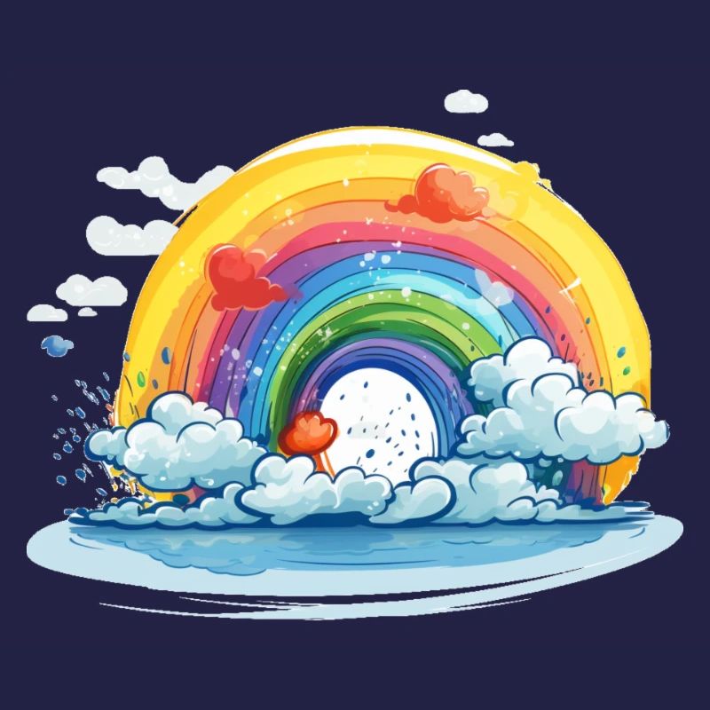 Regenbogen mit Wolken