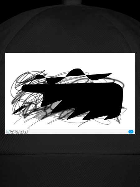 Schwarzer Abstrakt-Blob mit Linien