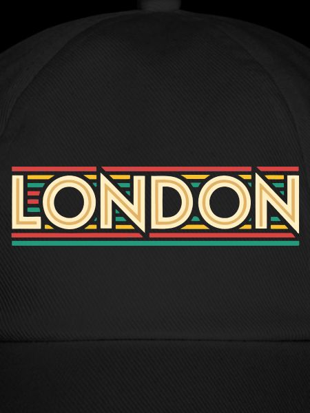 LONDON Retro-Neon auf farbigen Streifen