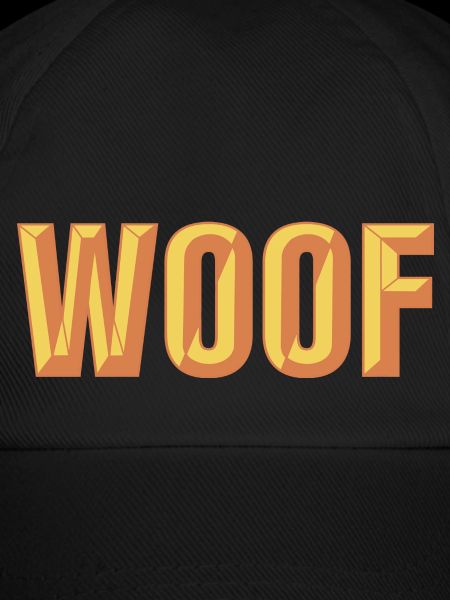 Woof abgeschrägtes Textdesign
