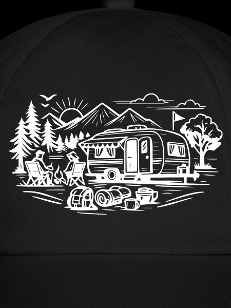Camping Anhaenger Landschaft 