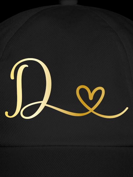 Buchstabe D goldenes Monogramm mit Herz