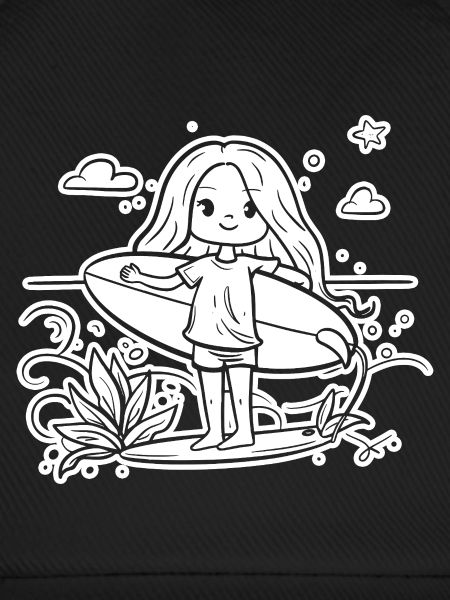 Surferin Mädchen Cartoon