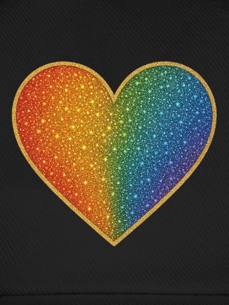Funkelndes Regenbogenherz Design