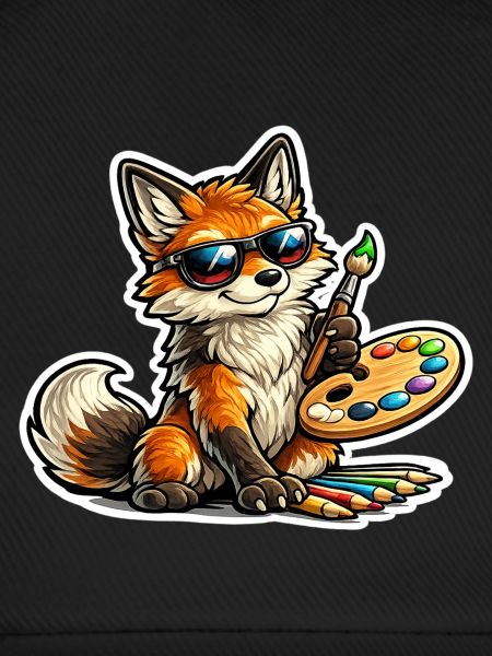 Frecher Fuchs Maler mit Palette