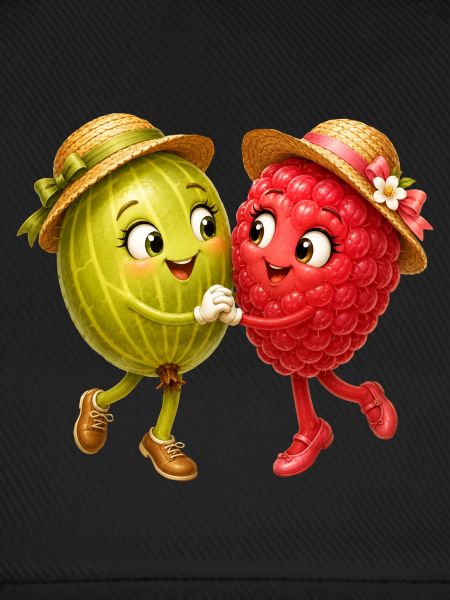 Himbeere und Stachelbeere