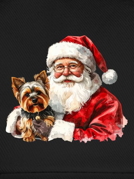 Weihnachtsmann- und Yorkshire Terrier-Kunst