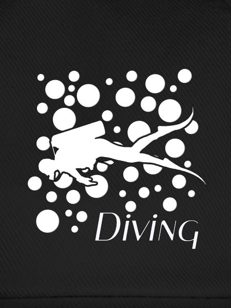Taucher mit Luftblasen diving