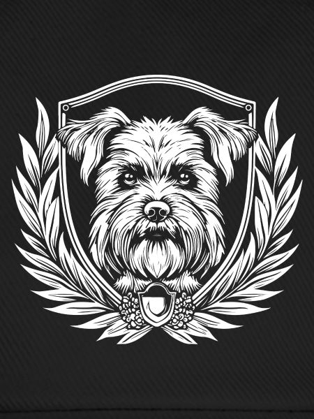 Wappenhund mit Lorbeer