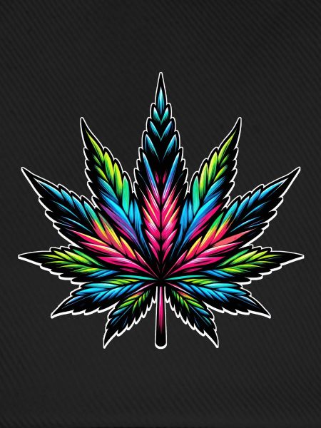 Cannabis Neon psychedelisches Design