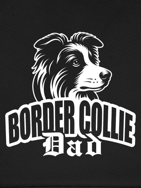 "Border Collie Dad" mit Hundekopf