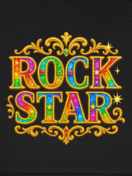 Vibrant Glitter Rock Star Embellishment