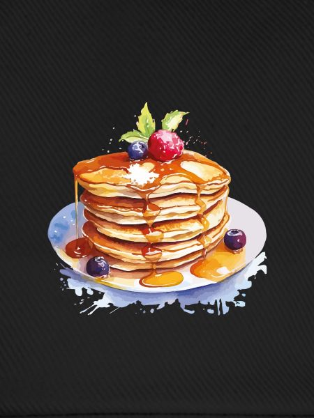Wasserfarbene Pfannkuchen mit Sirup