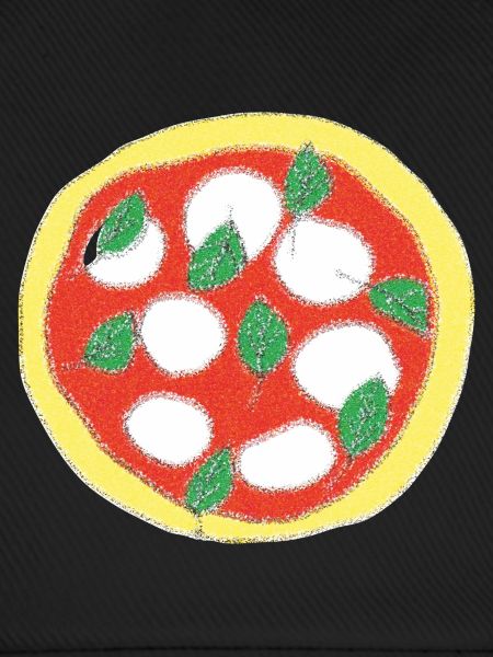 Frische Basilikum Pizza Kunst