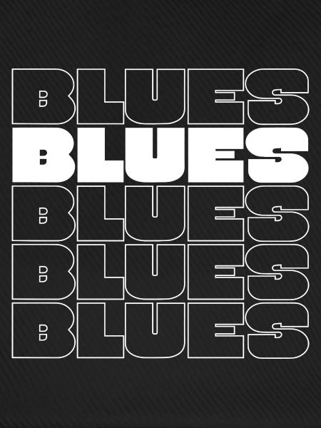 Fette Blues Wiederholungsrastertypografie
