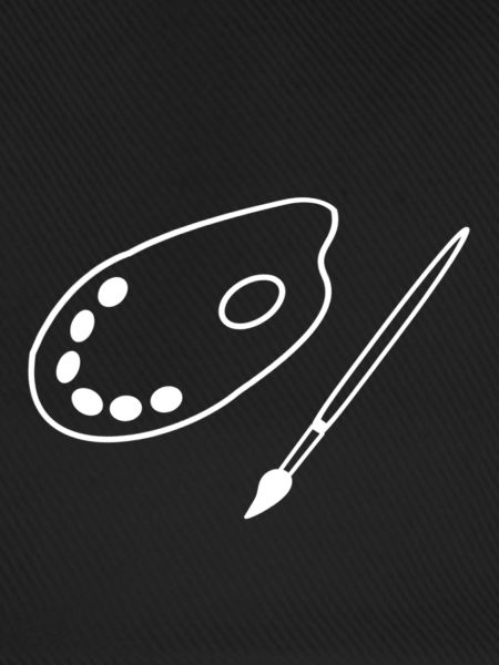 Pinsel mit Farbpalette