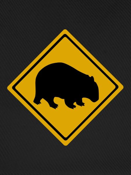 Wombat Strassenschild Australien