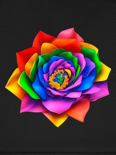 Lebendige 3D Regenbogenblume