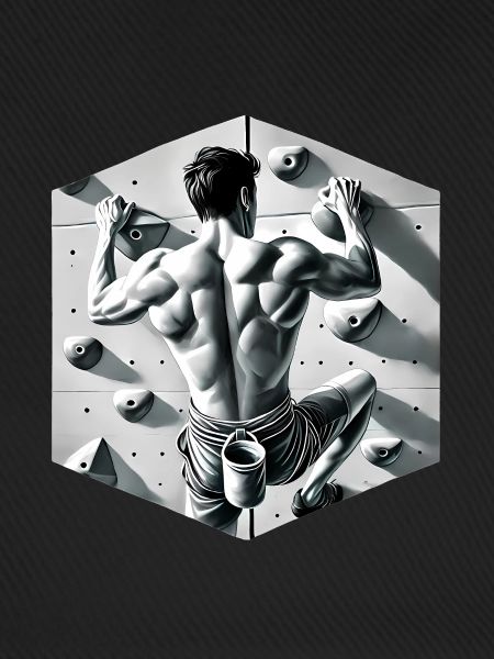 Graustufen-Kletterer-Illustration