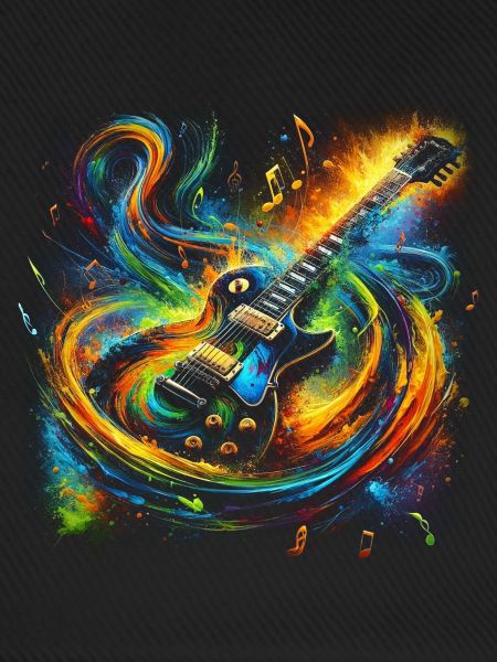 Farbenfroher Gitarrenausdruck