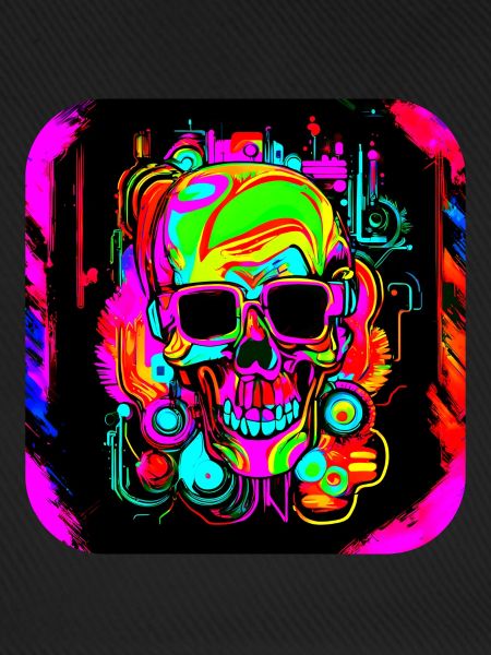 Neon Style Schädel Leuchtreklame Glow