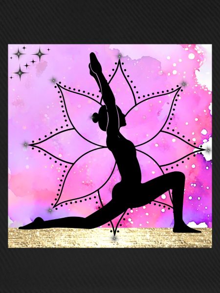 Yoga-Silhouette auf Mandala