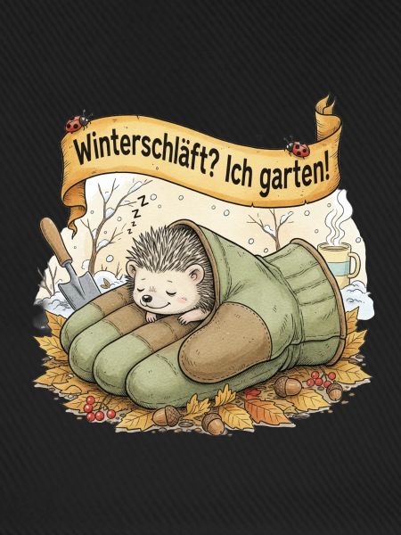Igel schläft in Gartenhandschuh "Winterschläft? Ic