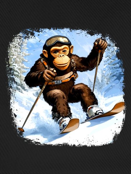 Affen Ski / Skifahrer Affe