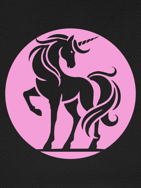 Rosa Einhorn Silhouette Kreis