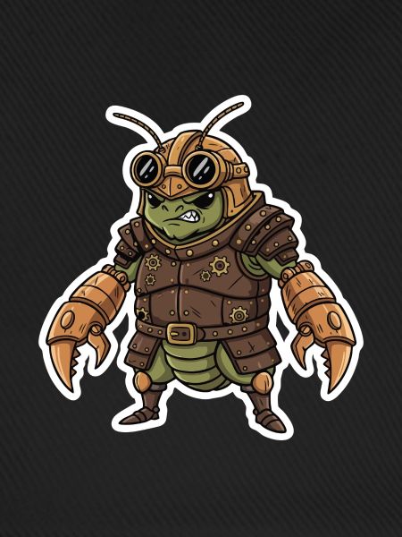 Steampunk-Krieger, gepanzerte Gottesanbeterin
